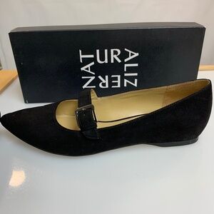 Naturalizer Truly, Black Fabric Mary Jane Flats 8.5M